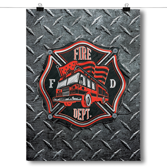 Metal Fire Badge - Fire Department Poster
