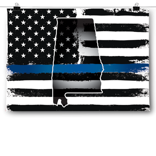 Thin Blue Line - Alabama Poster