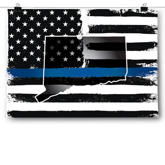 Thin Blue Line - Connecticut Poster