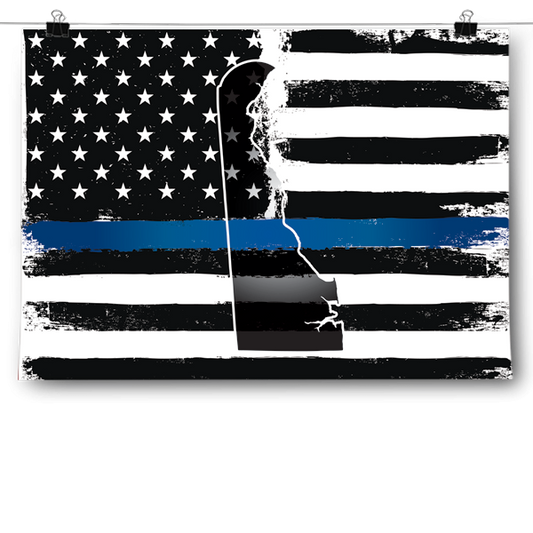 Thin Blue Line - Delaware Poster