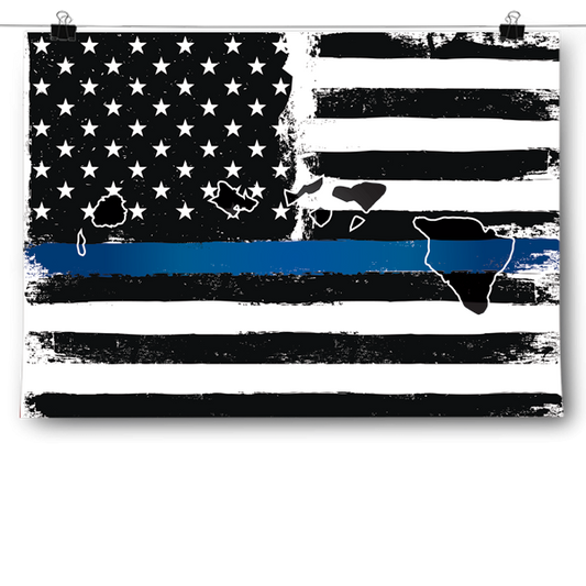 Thin Blue Line - Hawaii Poster