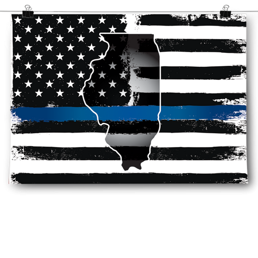 Thin Blue Line - Illinois Poster