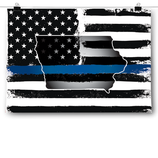 Thin Blue Line - Iowa Poster