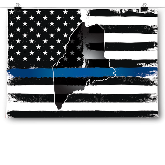 Thin Blue Line - Maine Poster