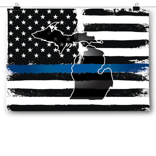Thin Blue Line - Michigan Poster