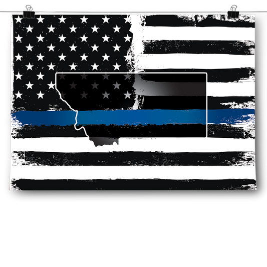 Thin Blue Line - Montana Poster