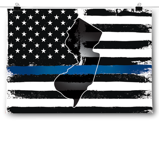 Thin Blue Line - New Jersey Poster