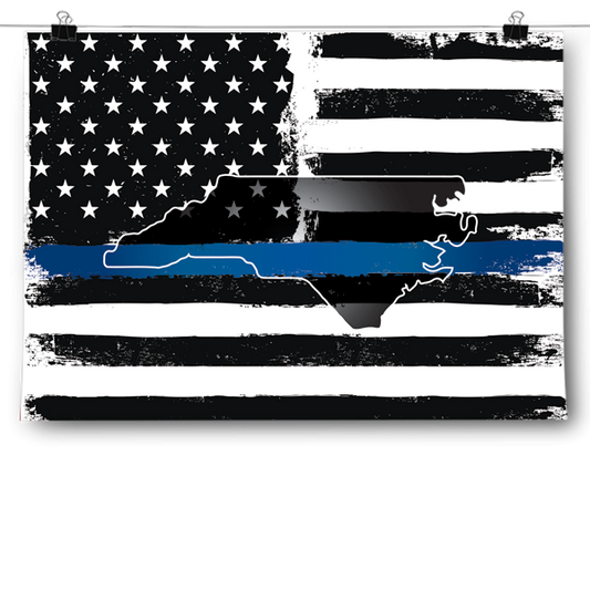 Thin Blue Line - North Carolina Poster