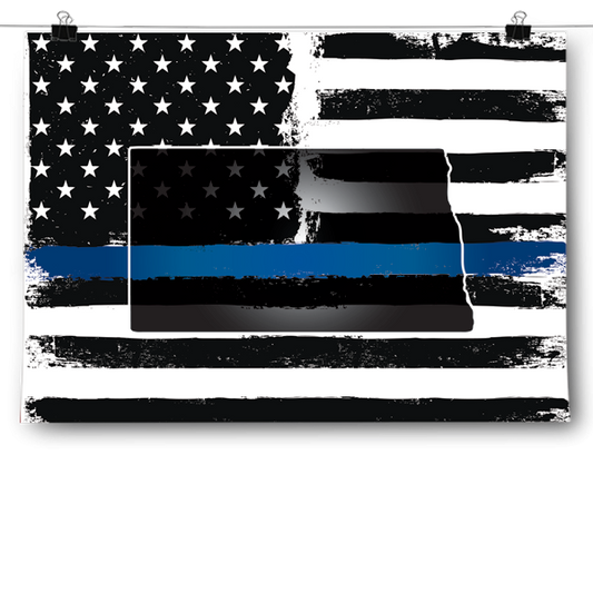 Thin Blue Line - North Dakota Poster