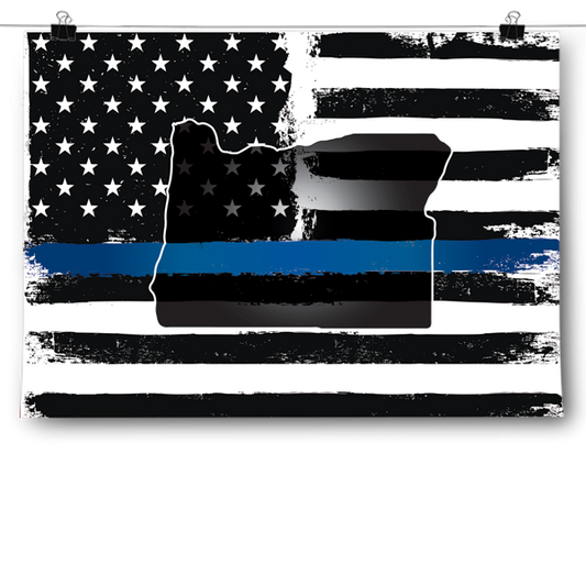 Thin Blue Line - Oregon Poster