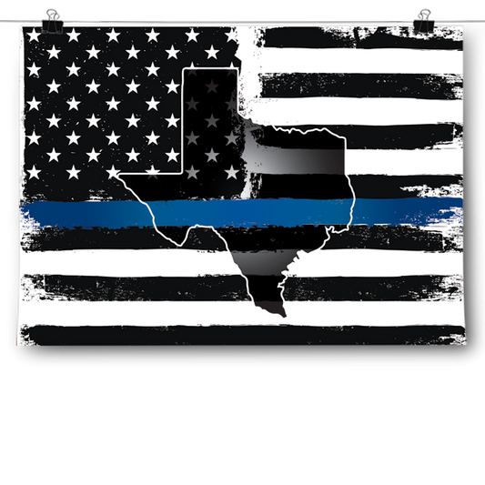 Thin Blue Line - Texas Poster