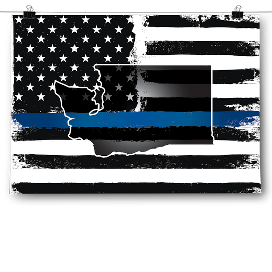 Thin Blue Line - Washington Poster