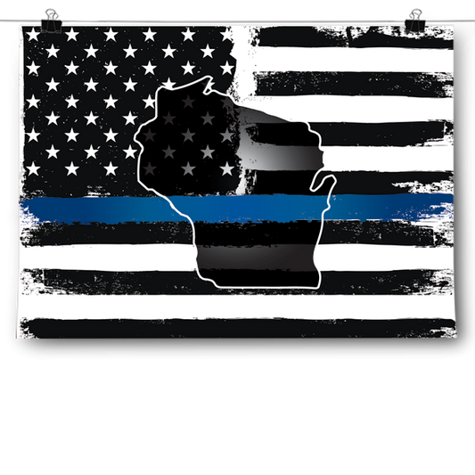Thin Blue Line - Wisconsin Poster
