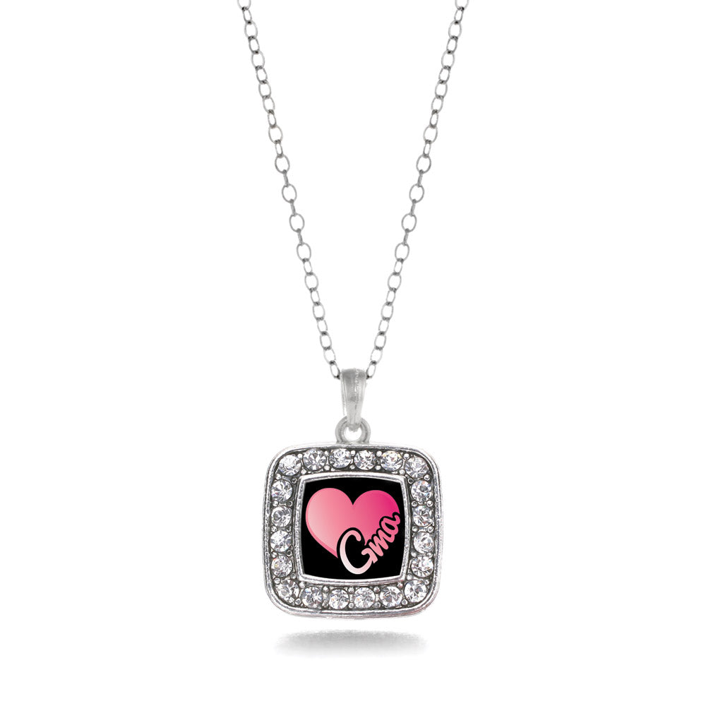 Silver Gma Square Charm Classic Necklace