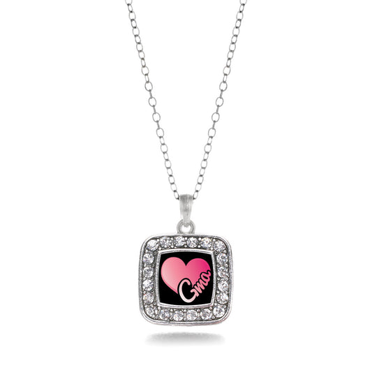 Silver Gma Square Charm Classic Necklace