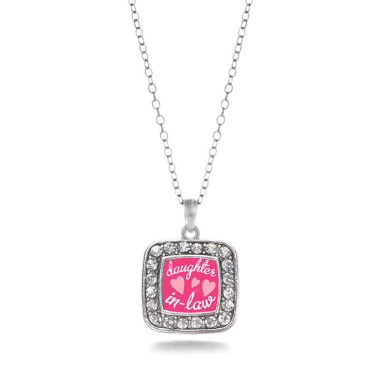 Silver I Love My Daughter In Law Square Charm Classic Necklace