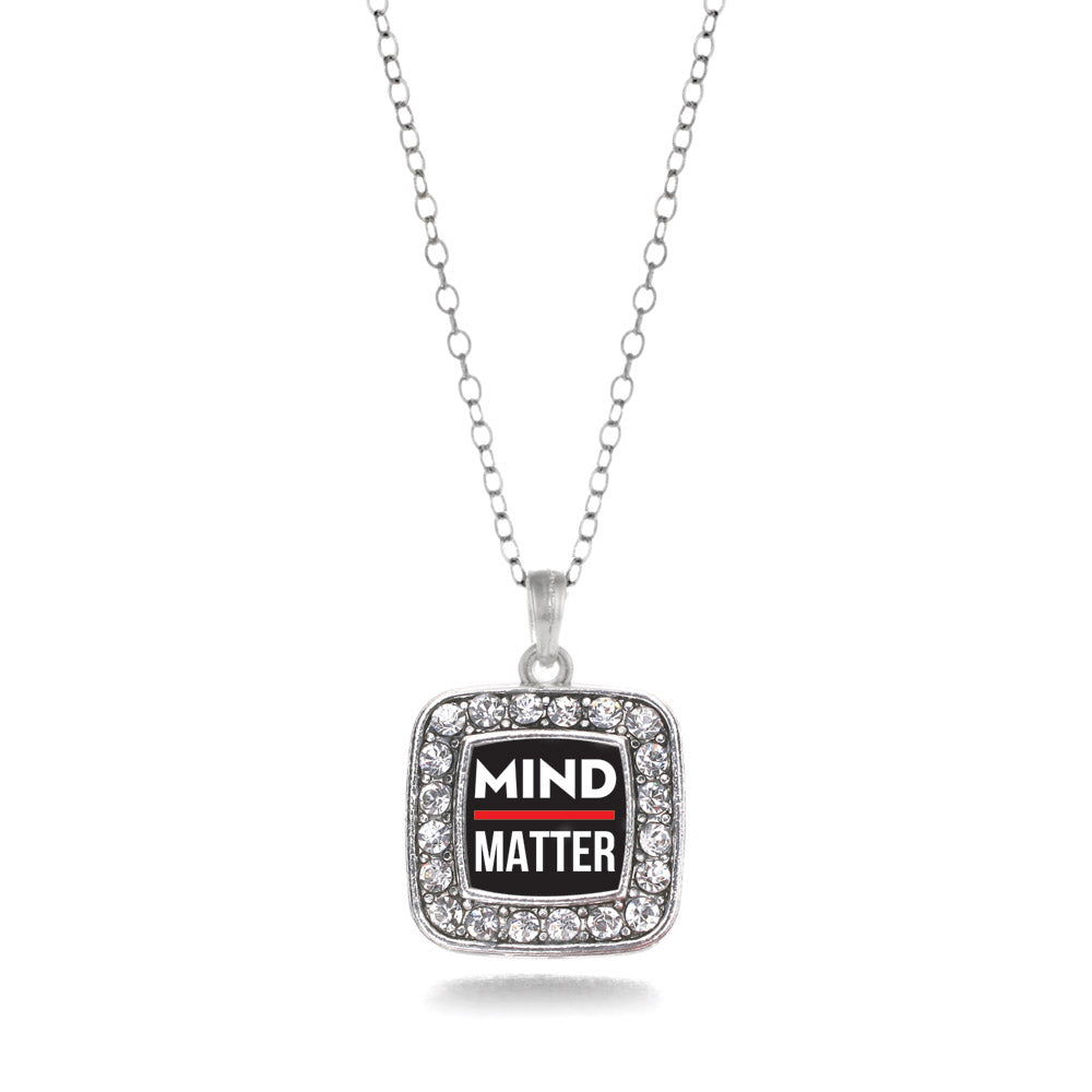 Silver Mind Over Matter Square Charm Classic Necklace