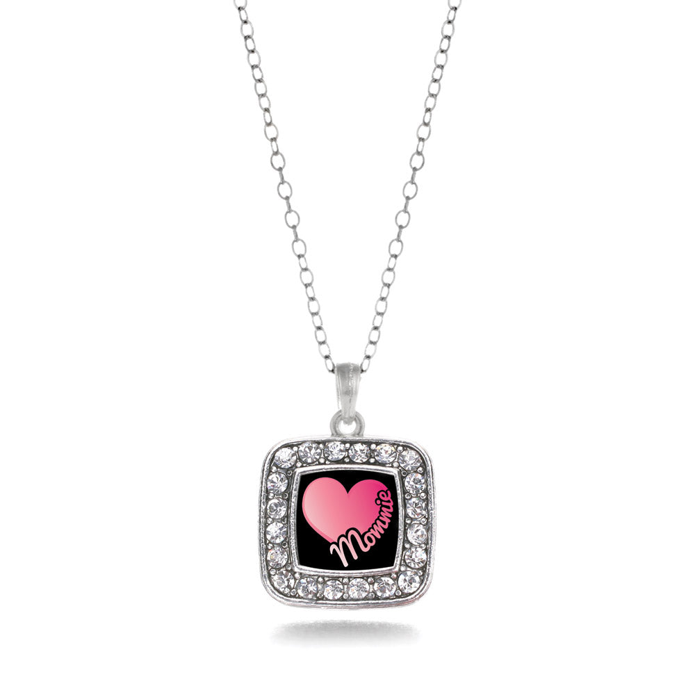 Silver Mommie Square Charm Classic Necklace