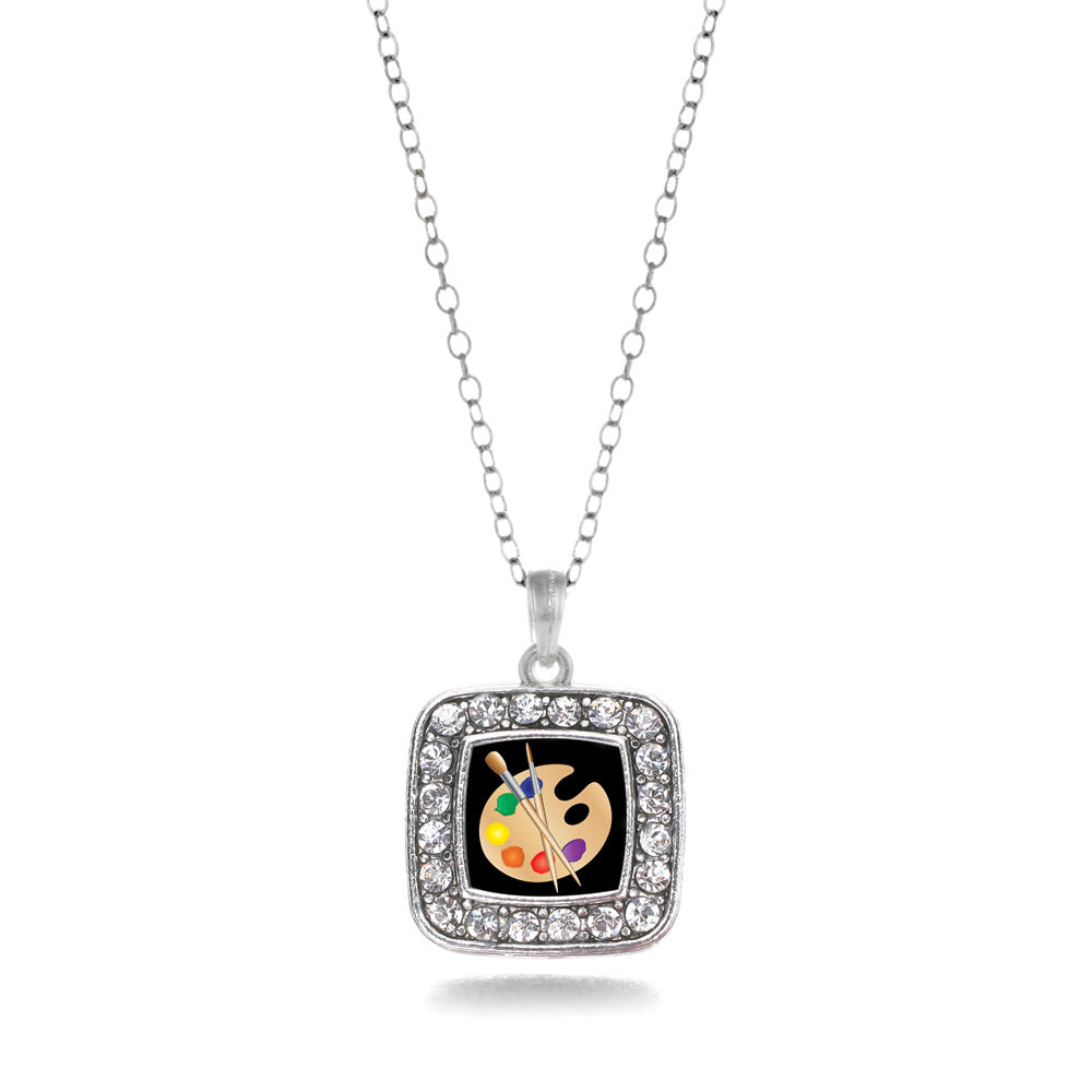 Silver The Artist Square Charm Classic Necklace