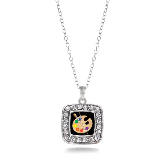 Silver The Artist Square Charm Classic Necklace