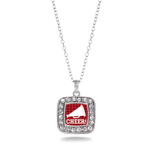Silver Cheer Square Charm Classic Necklace
