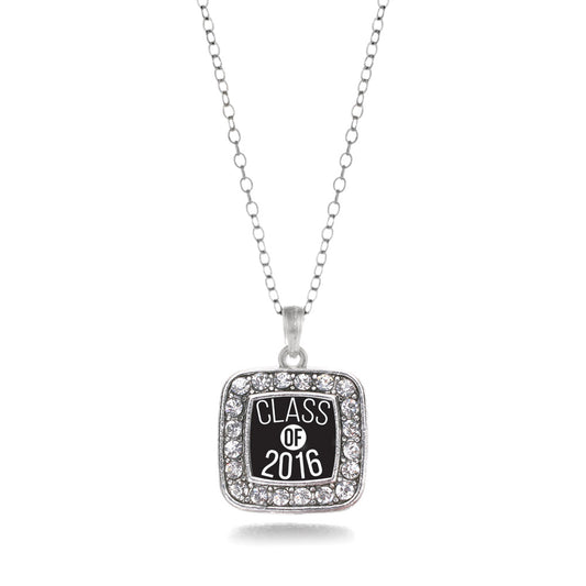 Silver Class of 2016 Square Charm Classic Necklace