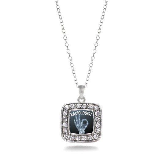 Silver Radiologist Square Charm Classic Necklace