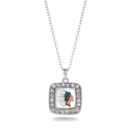 Silver Native American Square Charm Classic Necklace