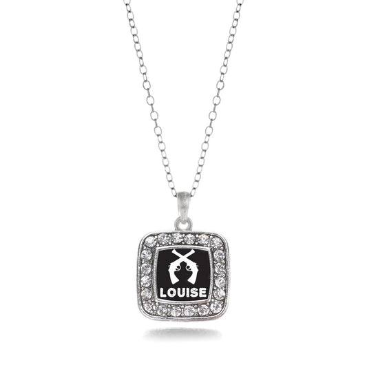 Silver Louise Square Charm Classic Necklace