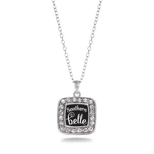 Silver Southern Belle Square Charm Classic Necklace