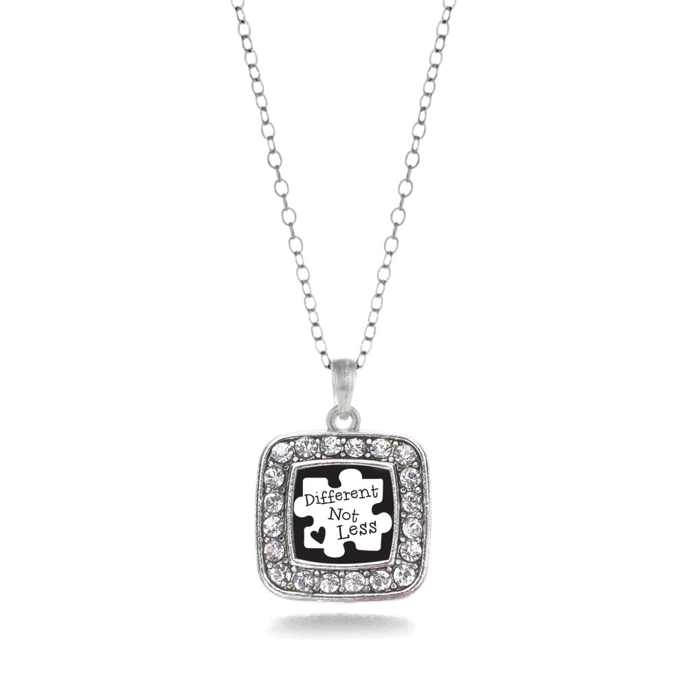 Silver Different Not Less Square Charm Classic Necklace