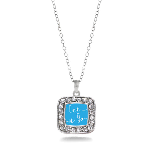 Silver Let It Go Square Charm Classic Necklace