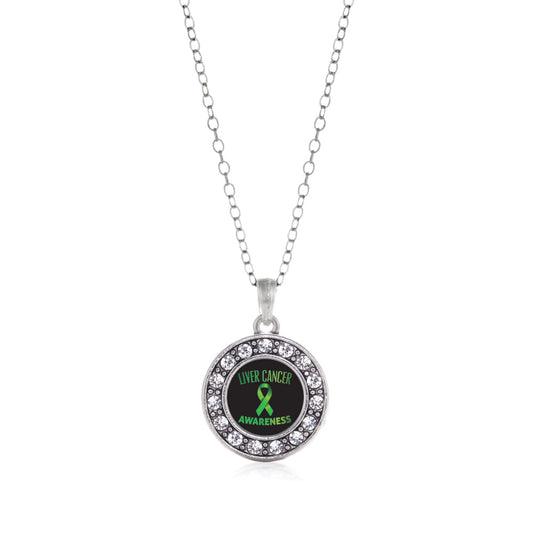 Silver Liver Cancer Awareness Circle Charm Classic Necklace