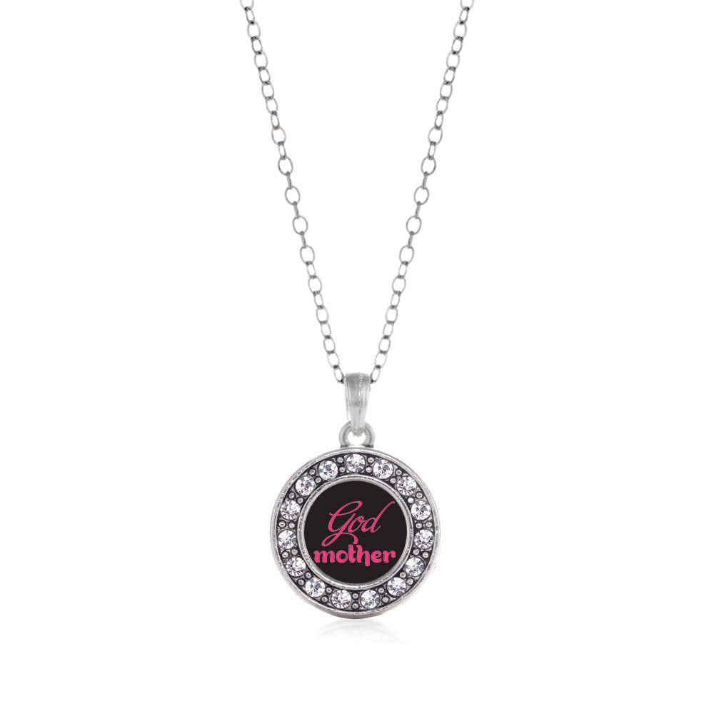 Silver Godmother Circle Charm Classic Necklace