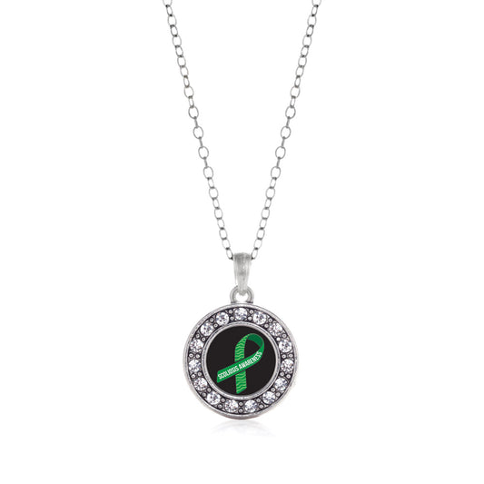 Silver Scoliosis Awareness Circle Charm Classic Necklace