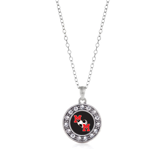 Silver Soccer Mom Circle Charm Classic Necklace