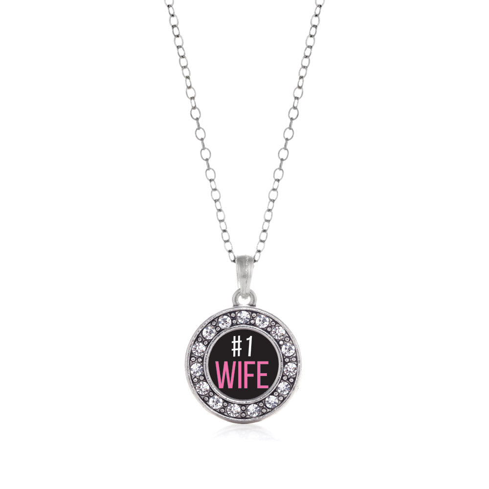 Silver #1 Wife Circle Charm Classic Necklace