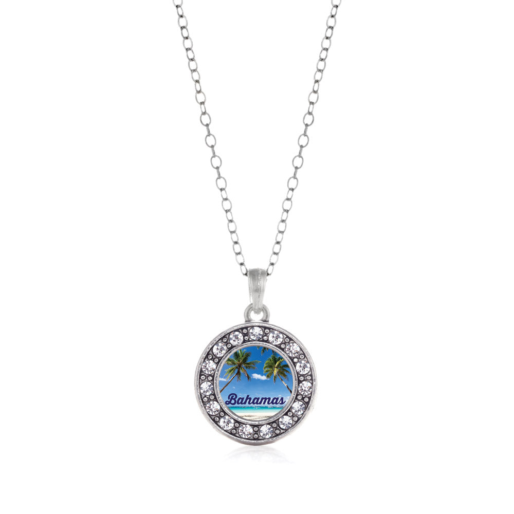 Silver Bahamas Circle Charm Classic Necklace