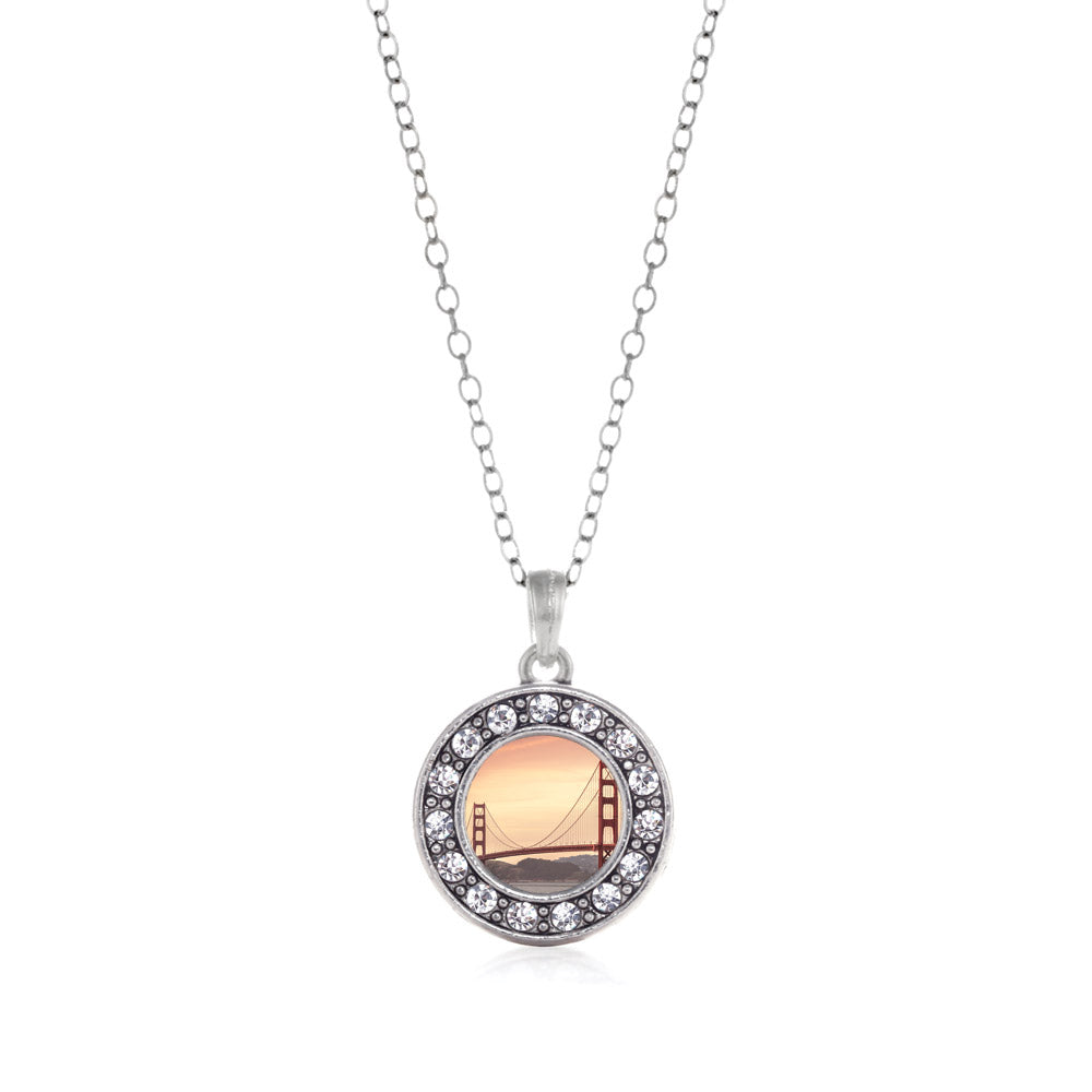 Silver Baker Beach Circle Charm Classic Necklace