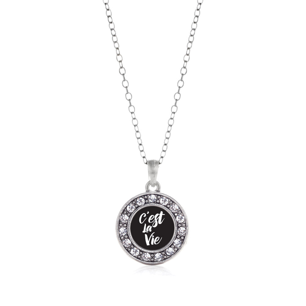 Silver C'est La Vie Circle Charm Classic Necklace