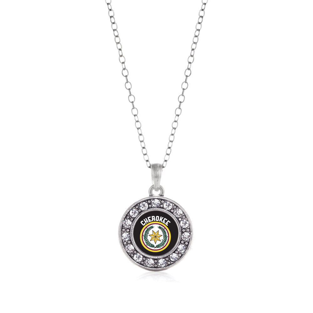 Silver Cherokee Circle Charm Classic Necklace