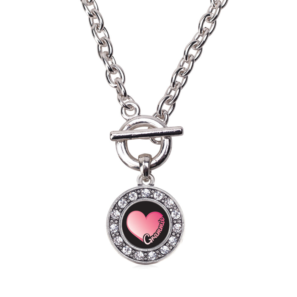 Silver Grammie Circle Charm Toggle Necklace