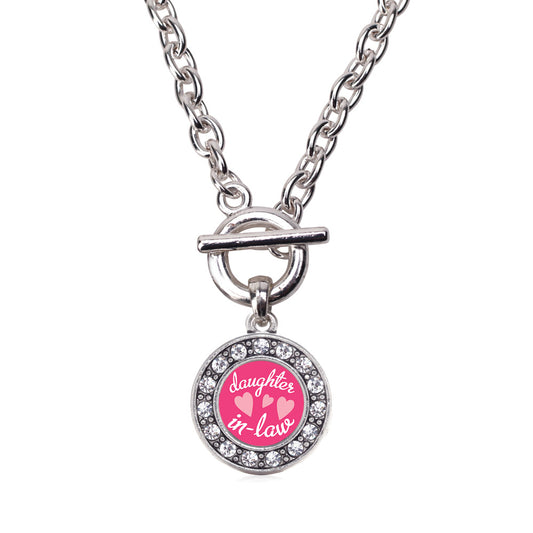 Silver I Love My Daughter In Law Circle Charm Toggle Necklace