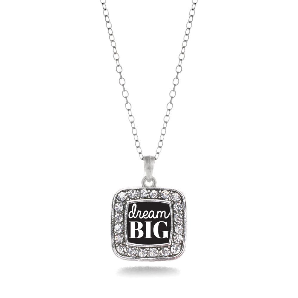 Silver Dream Big Square Charm Classic Necklace
