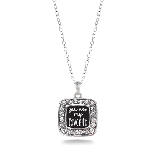 Silver You Are My Favorite Square Charm Classic Necklace