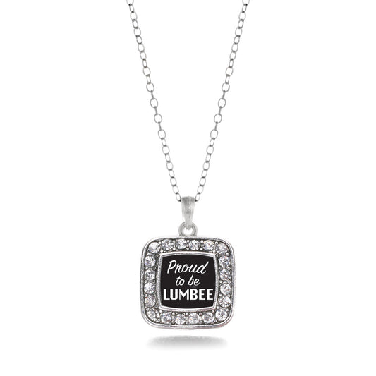 Silver Proud To Be Lumbee Square Charm Classic Necklace