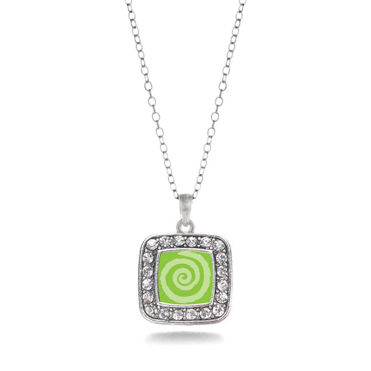 Silver Essential Tremor Symbol Square Charm Classic Necklace