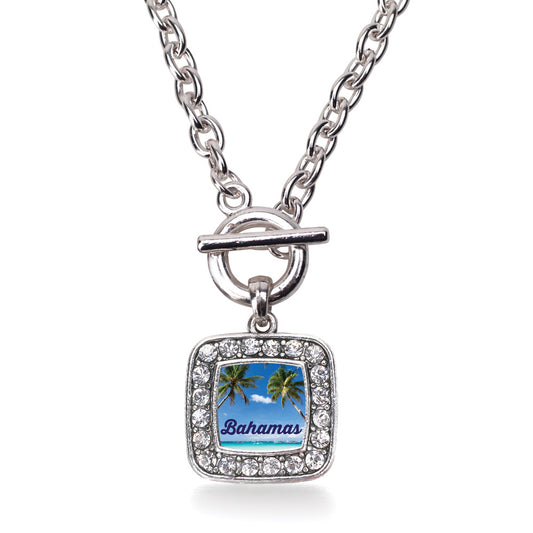 Silver Bahamas Square Charm Toggle Necklace