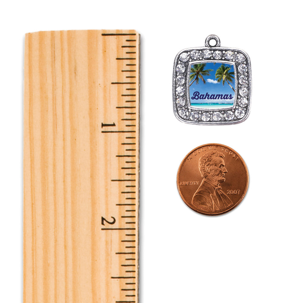 Silver Bahamas Square Charm Toggle Necklace