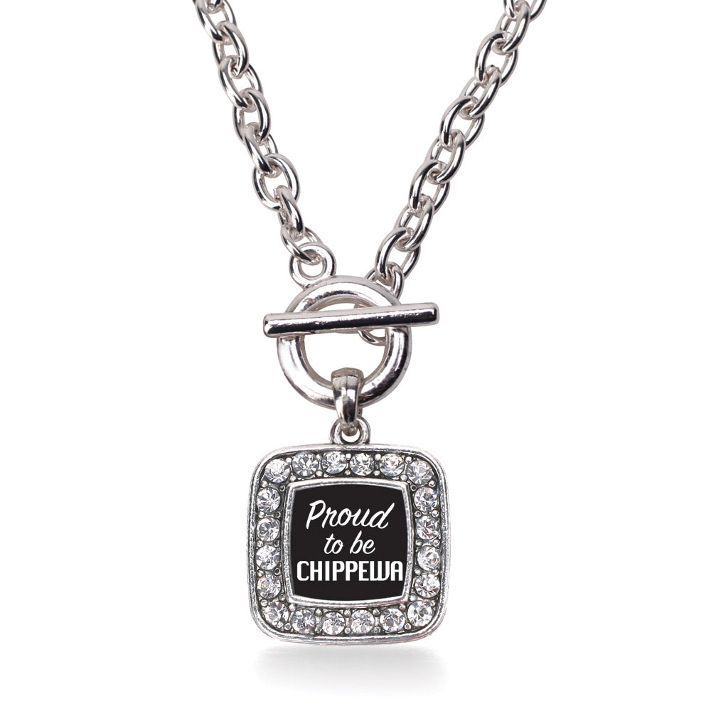 Silver Proud To Be Chippewa Square Charm Toggle Necklace